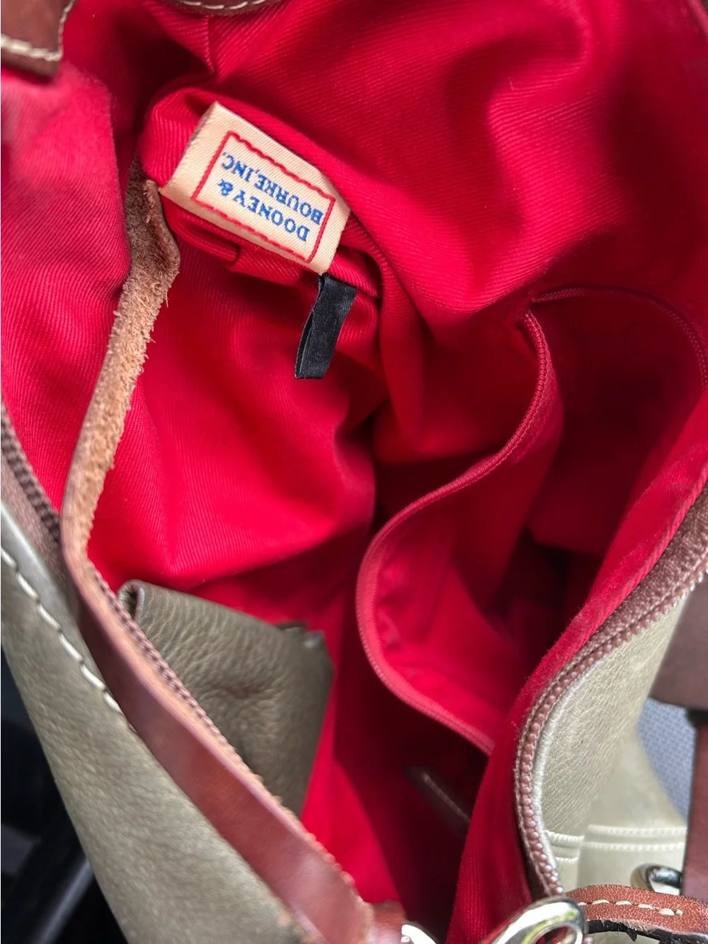 Dooney & Bourke Olive Sage Pebbled Leather Hobo Bag #J1067919; 9”D 16”W 11”